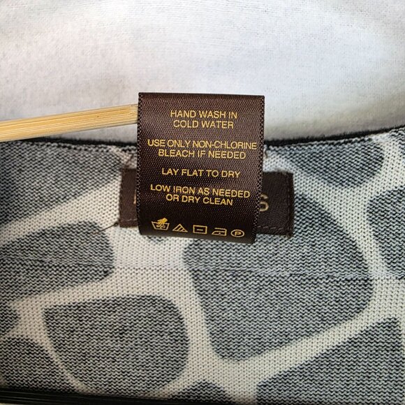 Multiples Large Giraffe Print Beaded Cardigan Black White Long Sleeve Deadstock - Picture 7 of 10